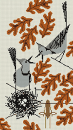 Charley Harper Needlepoint - Jay and Leaves